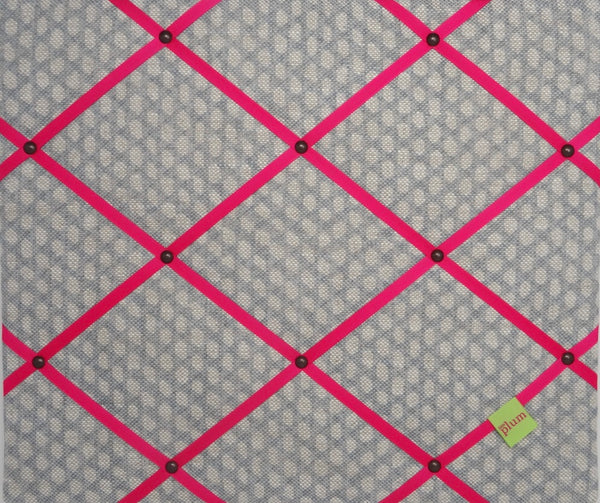 Fermoie Blue Wicker Ribbon Memo Board / Bright Pink Ribbon