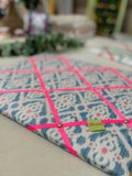Blue Ikat Ribbon Memo Board / Passionfruit Ribbon