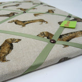 Dachshund Ribbon Memo Board / Soft Green Ribbon