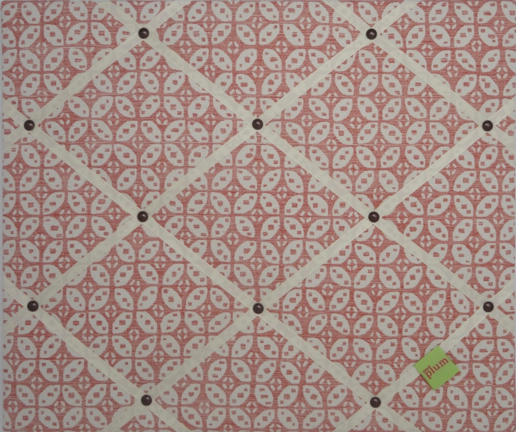 Fermoie Pink Hamble Ribbon Memo Board / Ivory Ribbon