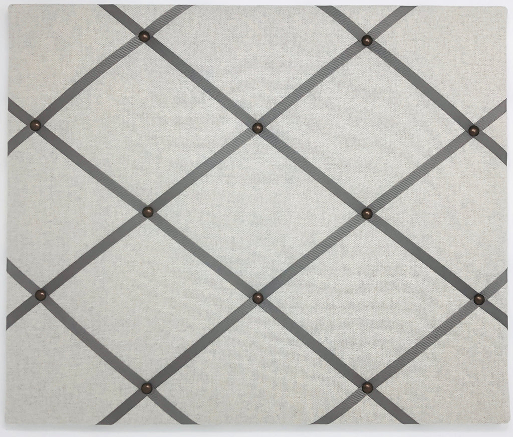 Soft Grey / Charcoal Ribbon Memo Board