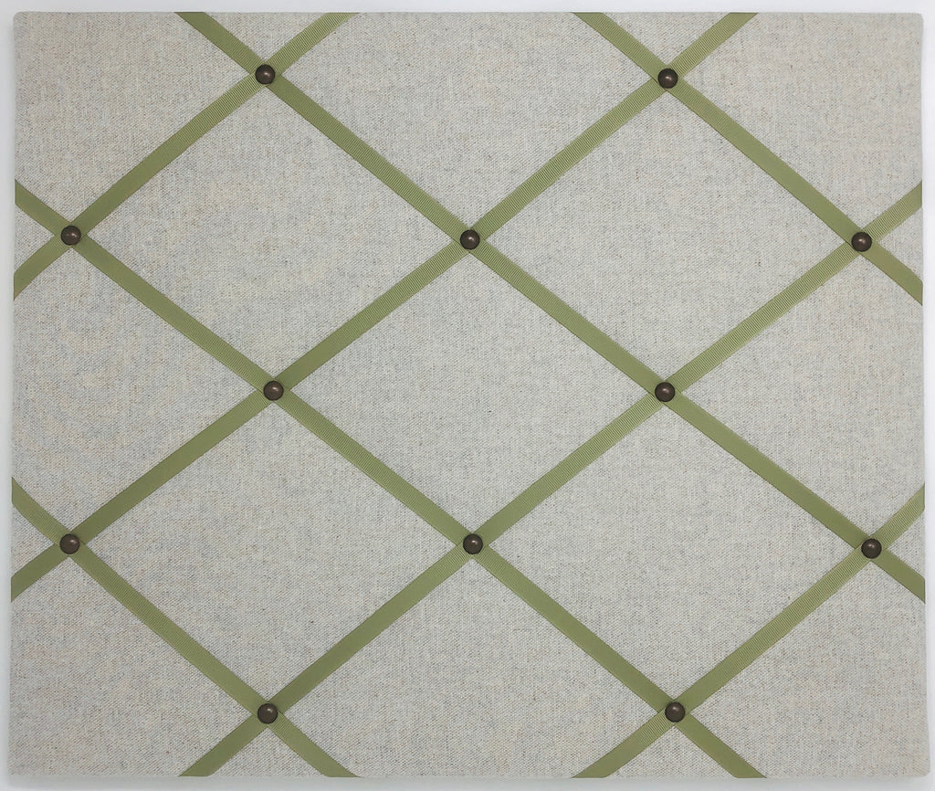 Soft Grey / Soft Green Ribbon Memo Board