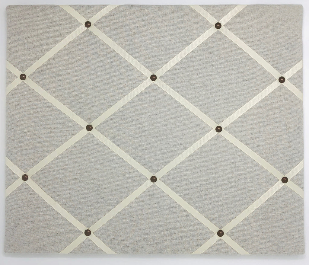 Soft Grey / Ivory Ribbon Memo Board