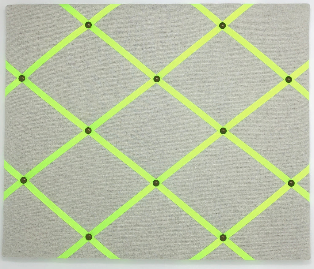 Soft Grey / Neon Yellow Ribbon Memo Board