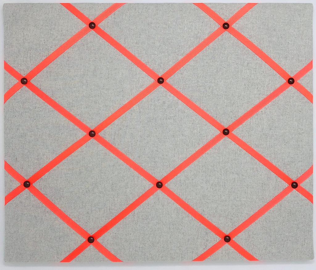 Soft Grey / Neon Orange Ribbon Memo Board