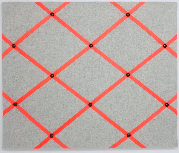Soft Grey / Neon Orange Ribbon Memo Board