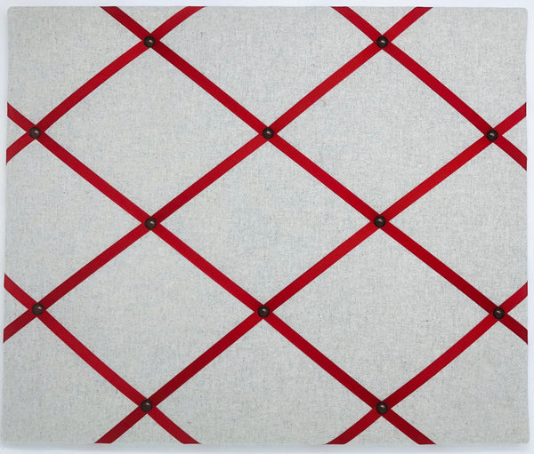 Soft Grey / Red Ribbon Memo Board