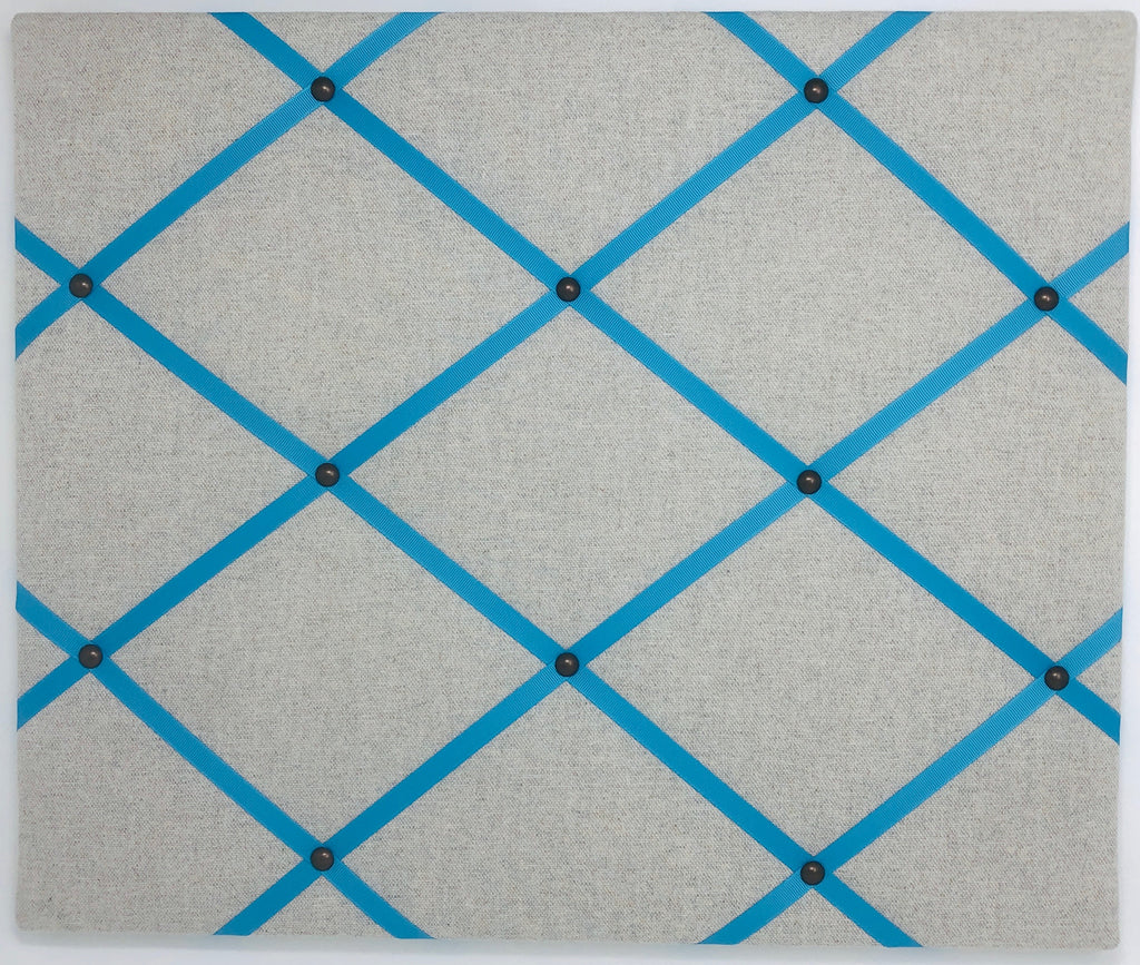 Soft Grey / Turquoise Ribbon Memo Board