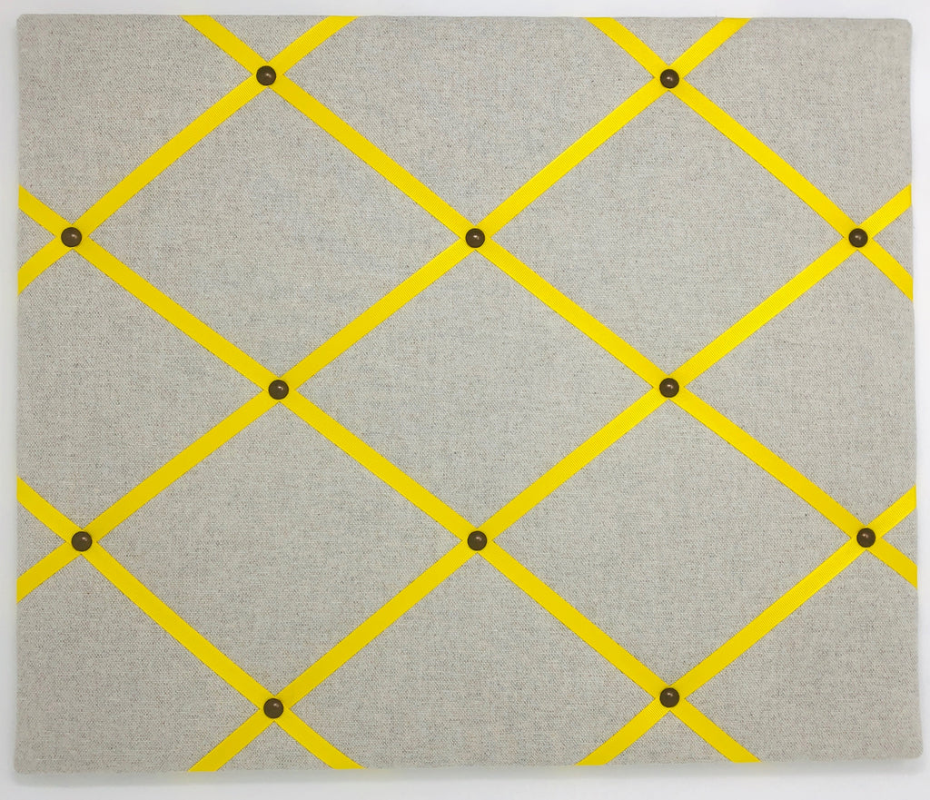 Soft Grey / Yellow Ribbon Memo Board