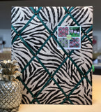 Zebra Ribbon Memo Board - Dark Green Ribbon
