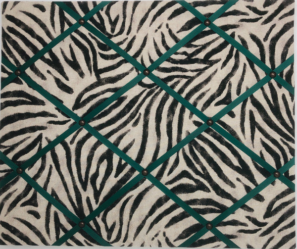 Zebra Ribbon Memo Board - Dark Green Ribbon