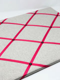 Soft Grey / Bright Pink Ribbon Memo Board
