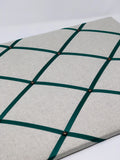 Soft Grey / Dark Green Ribbon Memo Board