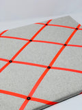 Soft Grey / Neon Orange Ribbon Memo Board
