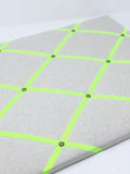 Soft Grey / Neon Yellow Ribbon Memo Board