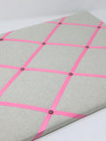 Soft Grey / Bubblegum Pink Ribbon Memo Board