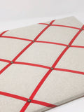 Soft Grey / Red Ribbon Memo Board