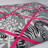 Zebras Ribbon Memo Board - Bright Pink Ribbon