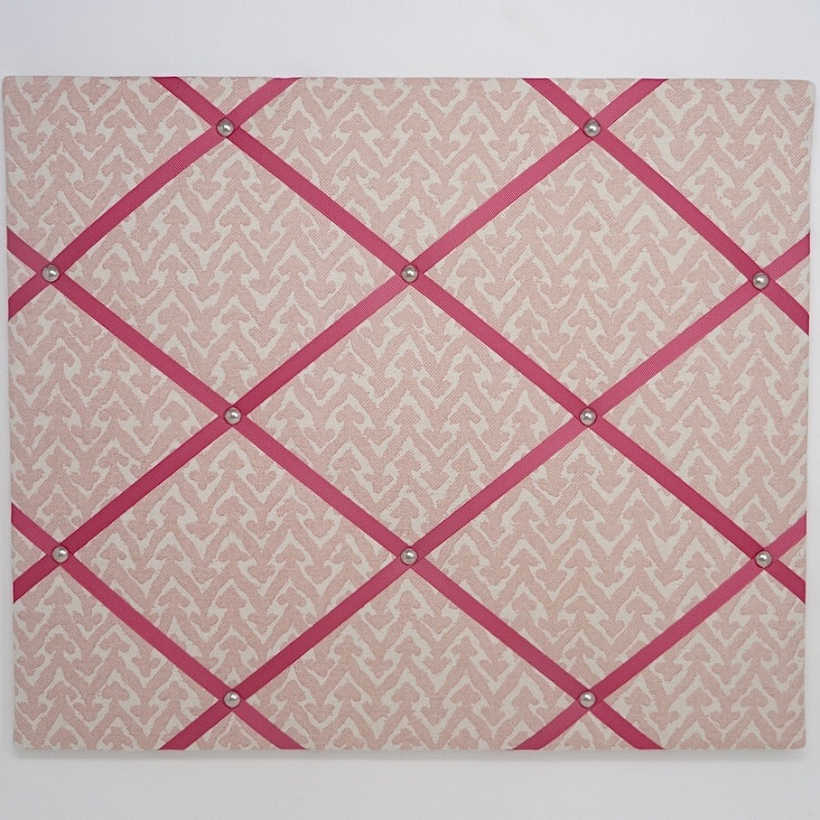 Fermoie Pale Pink Rabanna Ribbon Memo Board / Rose Pink Ribbon