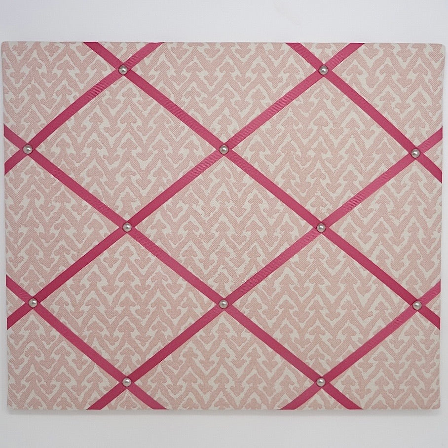 Fermoie Pale Pink Rabanna Ribbon Memo Board / Rose Pink Ribbon