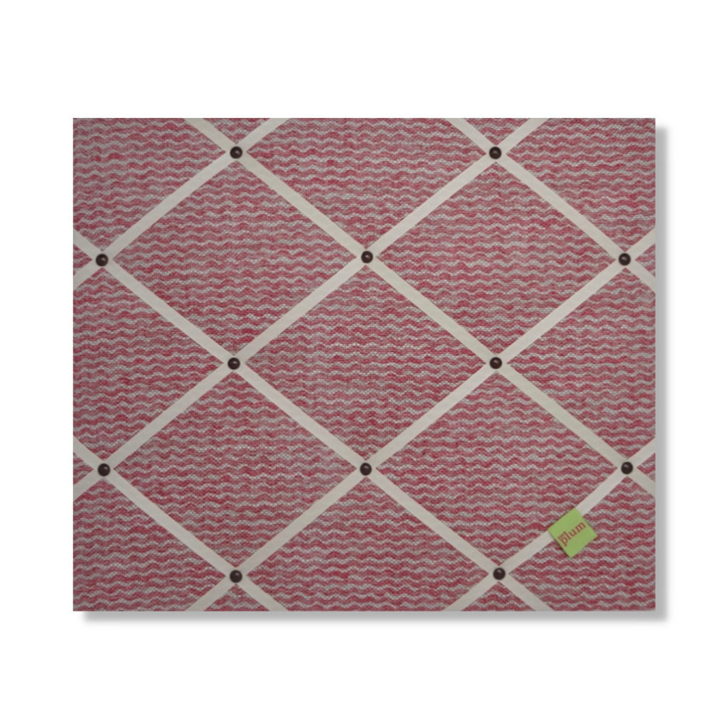 Fermoie Pink Popple Ribbon Memo Board / Ivory Ribbon