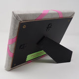 Freestanding Photo Frame - Soft Grey / Bubblegum Pink Ribbon