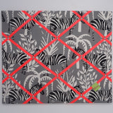 Zebras Ribbon Memo Board - Neon Orange Ribbon