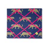 Navy Leopard Ribbon Memo Board / Your choice of Ribbon