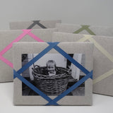 Freestanding Photo Frame - Soft Grey / French Blue Ribbon