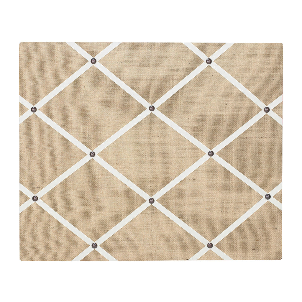 Hessian / Ivory Ribbon Memo Board