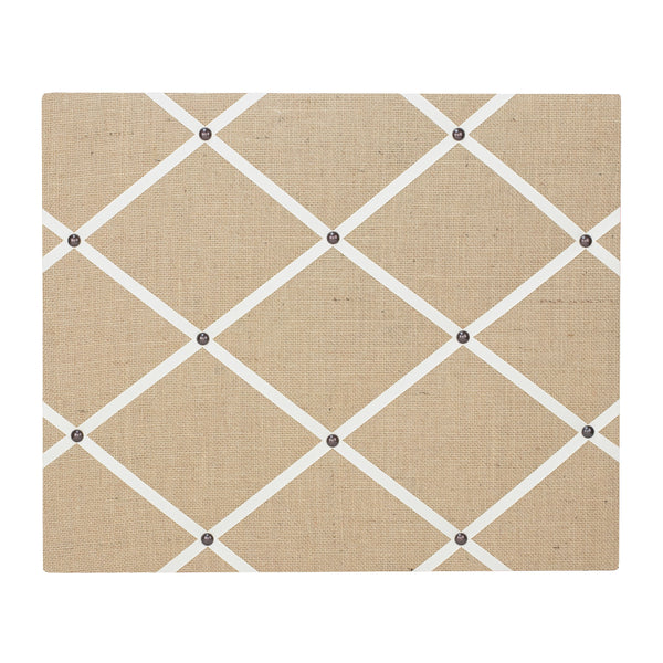 Hessian / Ivory Ribbon Memo Board