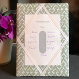 Seating Plan - Soft Grey / Dark Green Red Trim Ribbon