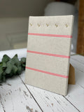 Hook & Hang Jewellery Board - Soft grey / Pink Neon Ribbon