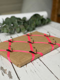 Hook & Hang - Key Holder / Hessian / Bright Pink Ribbon