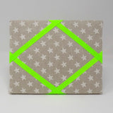 Freestanding Photo Frame - Stars / Neon Yellow Ribbon