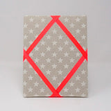 Freestanding Photo Frame - Stars / Neon Orange Ribbon