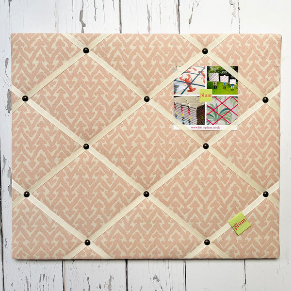 Fermoie Pale Pink Rabanna Ribbon Memo Board / Ivory Ribbon