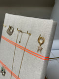 Hook & Hang Jewellery Board - Soft grey / Orange Neon Ribbon