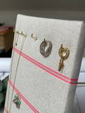 Hook & Hang Jewellery Board - Soft grey / Pink Neon Ribbon