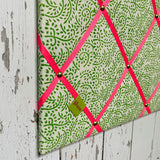 Green Block Print Ribbon Memo Board - Passionfruit Ribbon