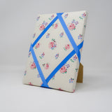 Freestanding Photo Frame - Vintage Floral / Cornflower Blue Ribbon