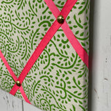 Green Block Print Ribbon Memo Board - Passionfruit Ribbon