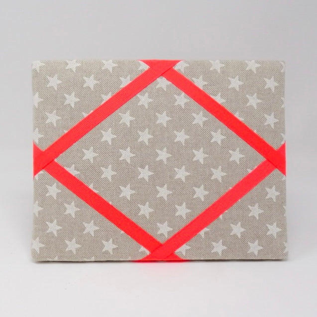 Freestanding Photo Frame - Stars / Neon Orange Ribbon