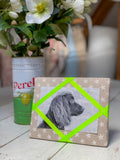 Freestanding Photo Frame - Stars / Neon Yellow Ribbon