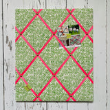 Green Block Print Ribbon Memo Board - Passionfruit Ribbon