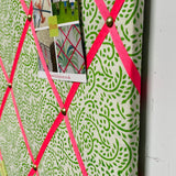Green Block Print Ribbon Memo Board - Passionfruit Ribbon