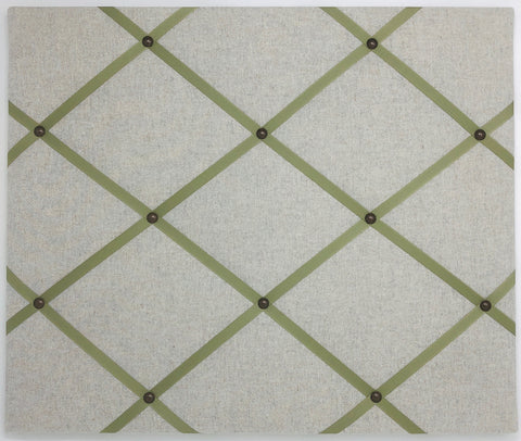 Soft Grey / Soft Green Ribbon Memo Board
