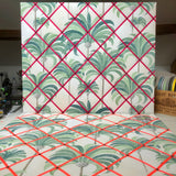Large Palm Print / Ivory Ribbon Memo Board
