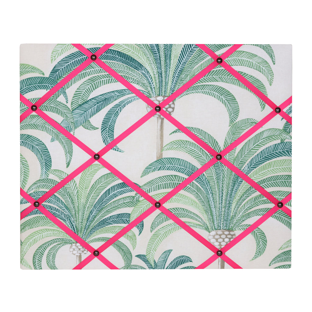 Medium Palm Print / Pink Ribbon Memo Board