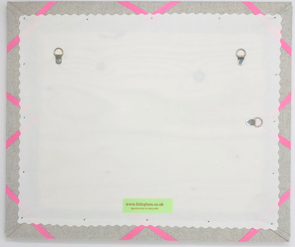 Soft Grey / Bubblegum Pink Ribbon Memo Board Little Plum